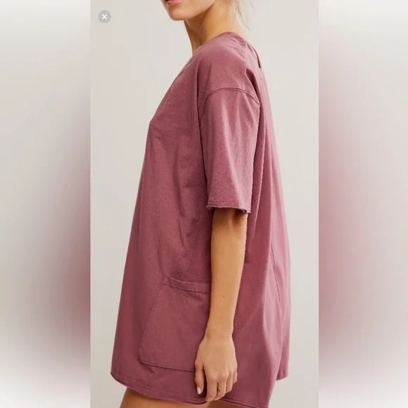 FREE PEOPLE MOVEMENT HOT SHOT TEE ROMPER in Clove NWT sz XS, S, M, L - Picture 7 of 8